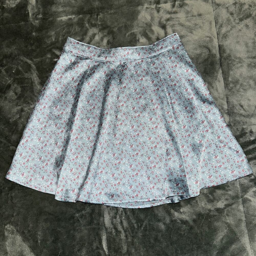 Hollister A-Line Skirt Women's M Blue Floral High Rise Soft Girl Aesthetic NWT